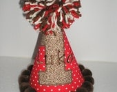Sock Monkey Birthday Hat - Customized - Personalized