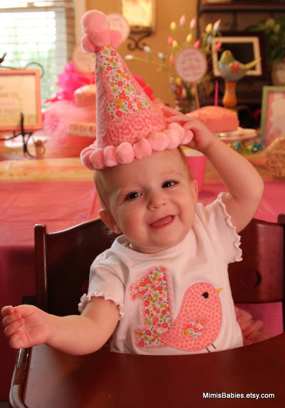 Little Birdie Birthday Shirt and Hat Set