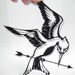 Mockingjay Silhouette Cut Paper Art Handmade