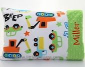 Personalized Boy Toddler Pillow Case and Pillow -  30 Different Minky Colors Available