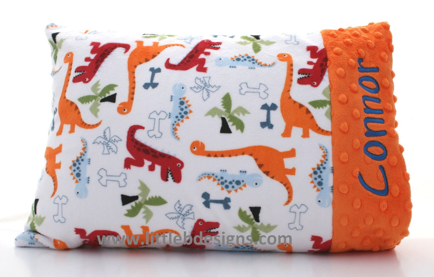 Personalized Toddler Pillow Case and Pillow - Choose From Over 24 Different Minky Colors