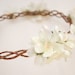 Wedding hair wreath, ivory flower circlet, woodland flower crown, hair accessory - Voyager