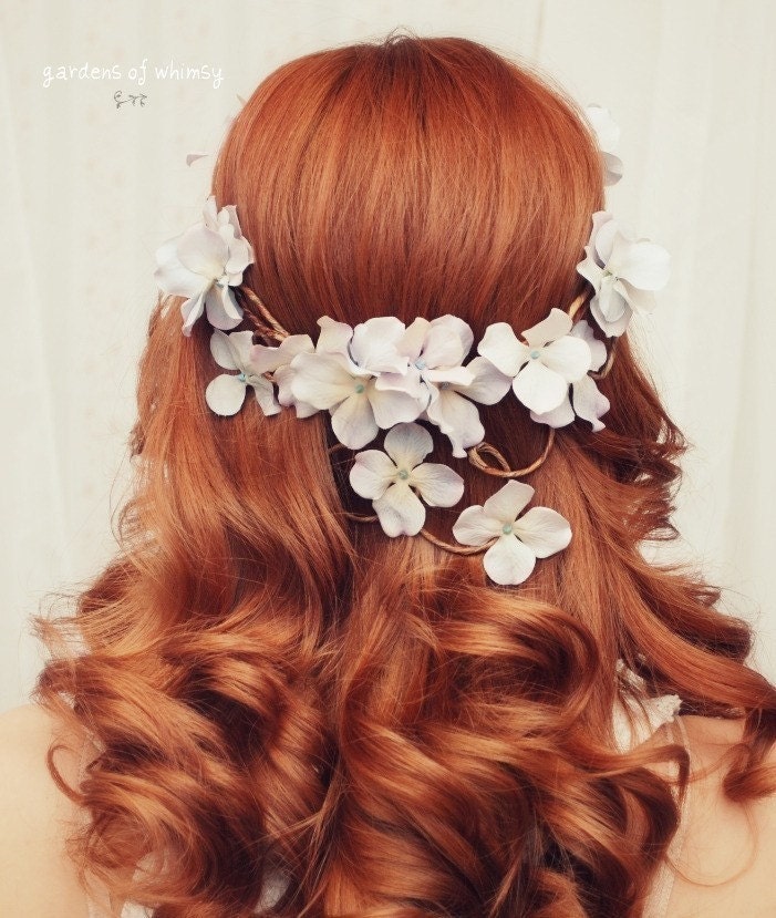 Boho bridal head piece - Diana - woodland crown, flower crown, wreath, weddings