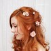 Rose hair clips, blush pink hair pins, flower bobby pins, wedding accessory - Cecile