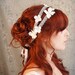 Wedding hair band, pastel blue flower headband, bridal head piece, silver hair accessories - Gossamer threads