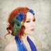 Peacock crown, velvet flower head piece, floral wreath, hair accessories -  Daenerys
