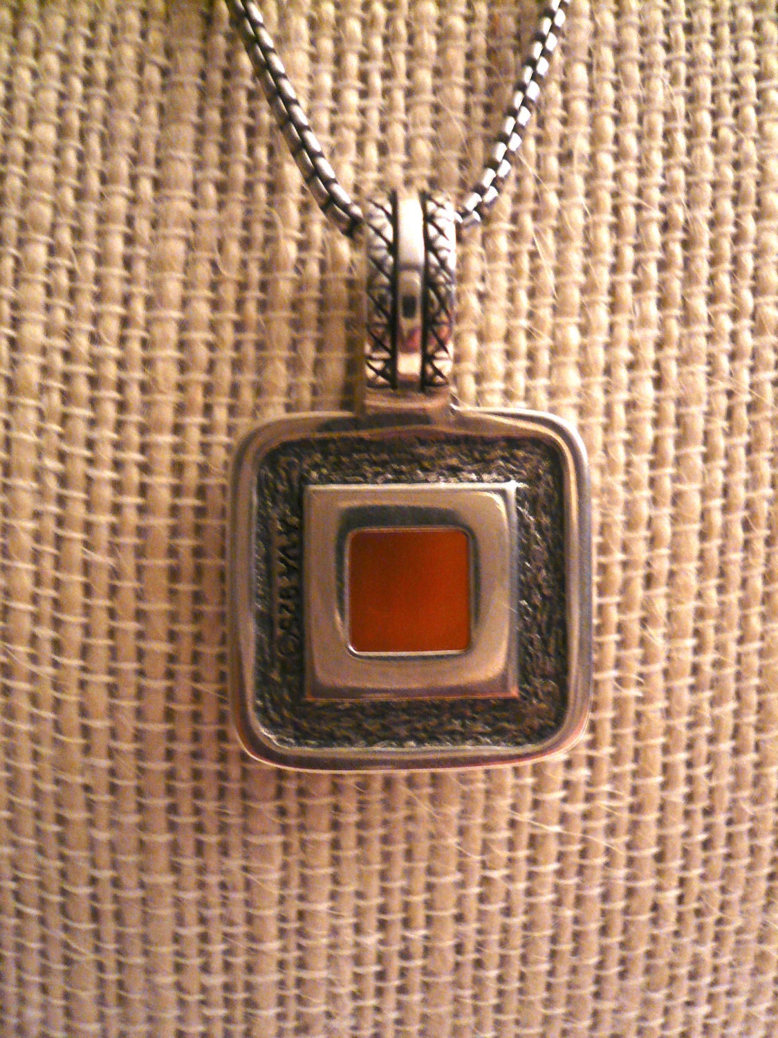 SALE ... RARE Glowing Sterling Peach Moonstone and Lapis Pendant/Necklace