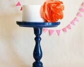 Navy Cake Stand. Small/Tall Size