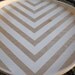 White Chevron Stripe Painted Round Wood Tray