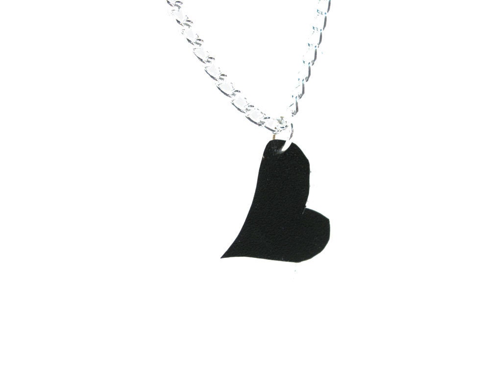 Dark Hearts (Upcycled Black Floppy Disk Necklace)