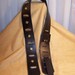Narrow Black leather Guitar Strap brass and nickel studs Rock and Roll