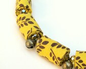 Sunny Spring Wearable art  fiber necklace