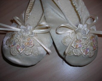 bridal ballet slippers ivory