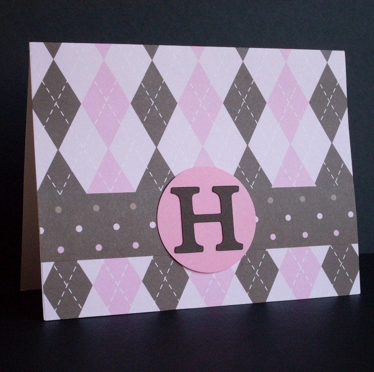 Set of 8 Notecards with Your Monogram, plus FREE GIFT - DragonflyPapers