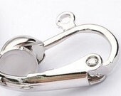 Rhodium plated clip-on earring hooks upgrade