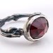 Twig Ring in Sterling Silver and Red Rose Cut Garnet  - Ember and Frost Collection