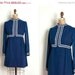 s a l e vintage 1960s dress / 60s dress / blue babydoll empire waist mini dress (small s)