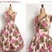 s a l e vintage 1950s dress / 50s pink floral cotton party dress (small - medium)