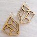 Small Hollow Shield Earrings - Metallic Gold