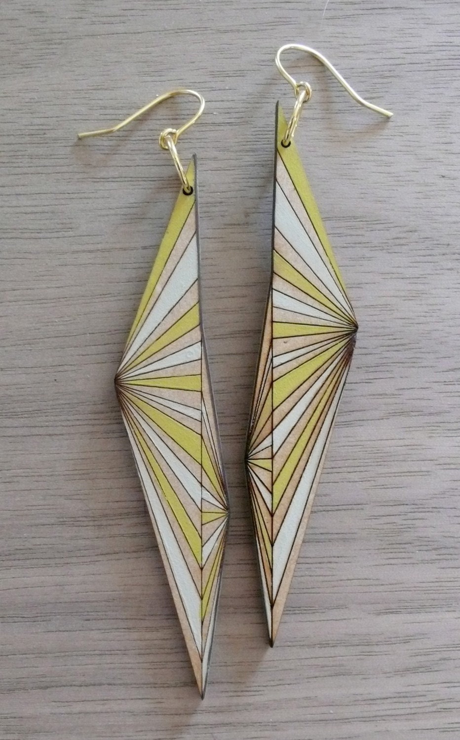 Prism Dangle Earrings - Lime & Ivory