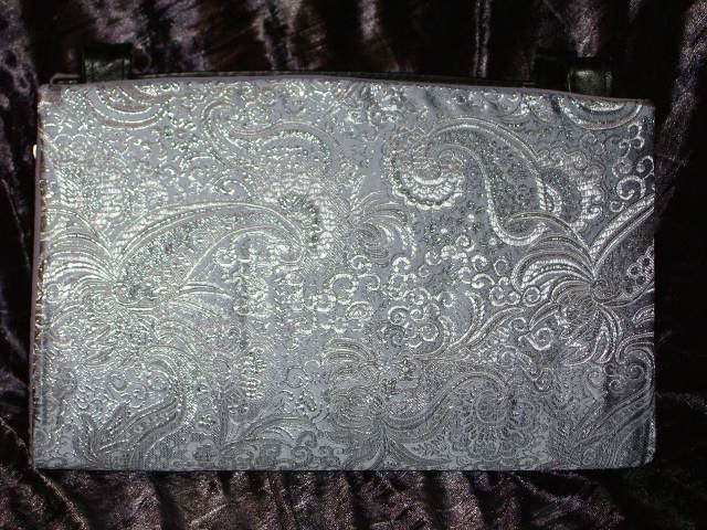 Pale Lavender and Silver Brocade Magnetic Purse Shell Cover