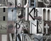 Alphabet Letter Photography Home Decor Art- The Alfabet Squared Collage (unframed)