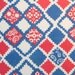 vintage fabric fat quarter (deep turquoise and red zigzag checkerboard)