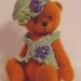 Miniature Thread Artist Bear Crochet  Hat Accessory Pattern for Gloria by Joanne Noel of Wee Bears