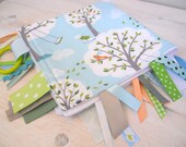 Ribbon Lovey - Fleece Baby Tag Blanket - Windy Day