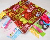 Security Blanket - Baby Girl Lovie - Pink Woodland Owls