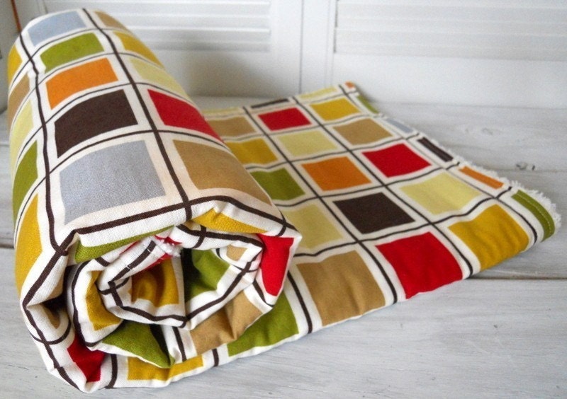 Chenille Blanket - Modern Squares