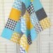 Baby Blanket - Unisex Baby Blanket - Gray, Yellow and Aqua Blue Chevron