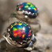 4mm lab created black opal ear studs
