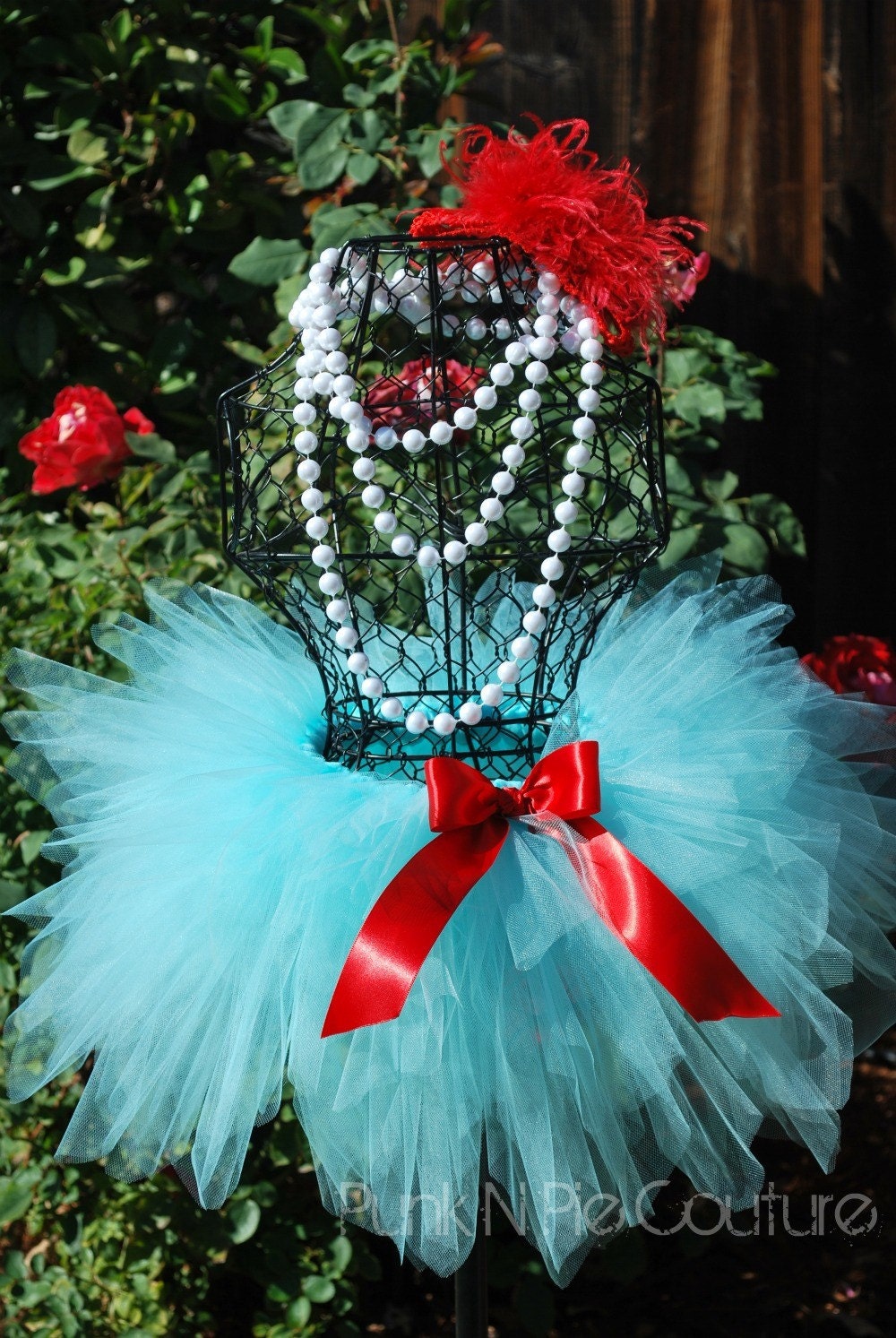 Aqua triple layered tutu and matching headpiece Reserved for my Fabulous customer Megan Perfect for Birthdays Dress Up Photography or Dance