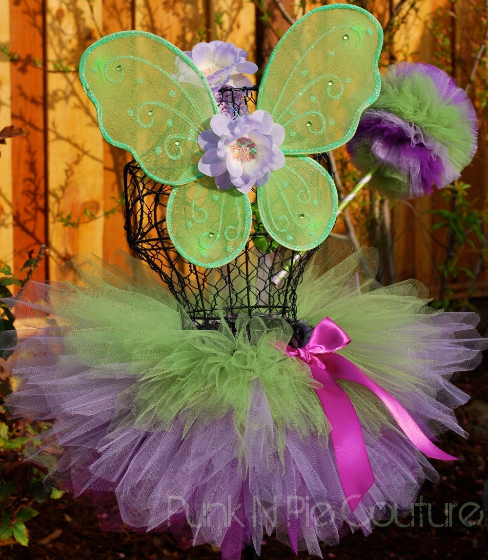 Garden Fairy Triple Layer Pixie Tutu Custom Made set Perfect for Dress Up & Birthdays