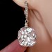 LARGE High Quality Princess Cut White Clear (Large) Square CZ  (Not Foiled Back) White Gold Plated CZ Hoop Earrings