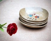 personalized wedding favor ceramic small dish dish - SET OF 10