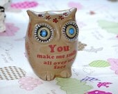 ceramic owl  decor - YOU make me smile