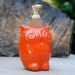 Owl Soap dispenser in tangerine orange - eco friendly