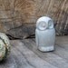 Ceramic Owl rustic home decor in rustic vanilla white handmade pottery