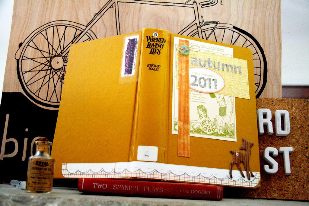 Custom Mixed Paper Journal from a Vintage Book