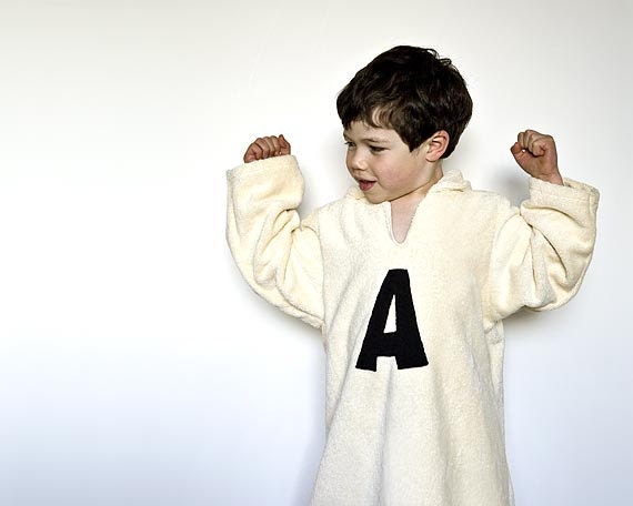 Personalized Organic Robe, Bathrobe with Pixie Hood, Hooded Housecoat (GOTS certified organic cotton)