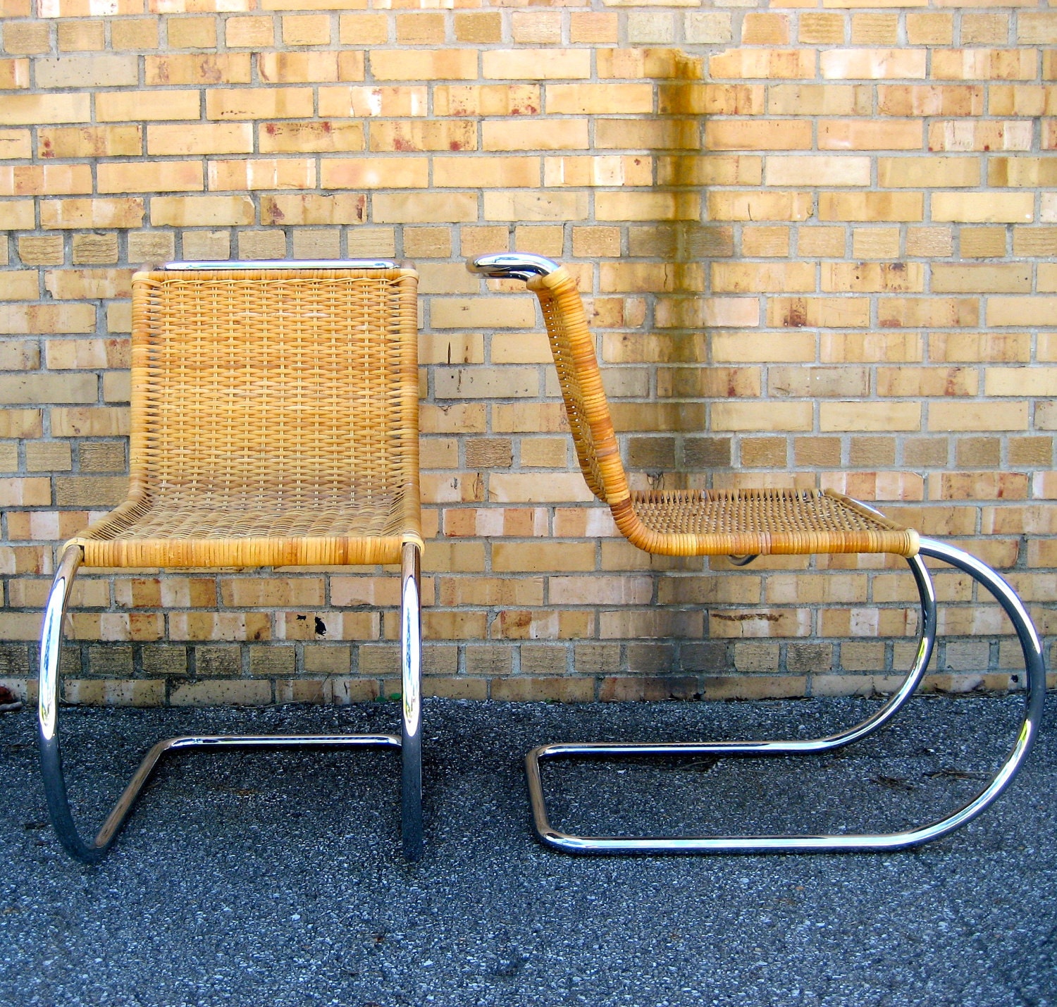 Mid century modern cane chairs