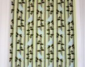 Striped Bird and Floral Fabric-Half Yard Cut