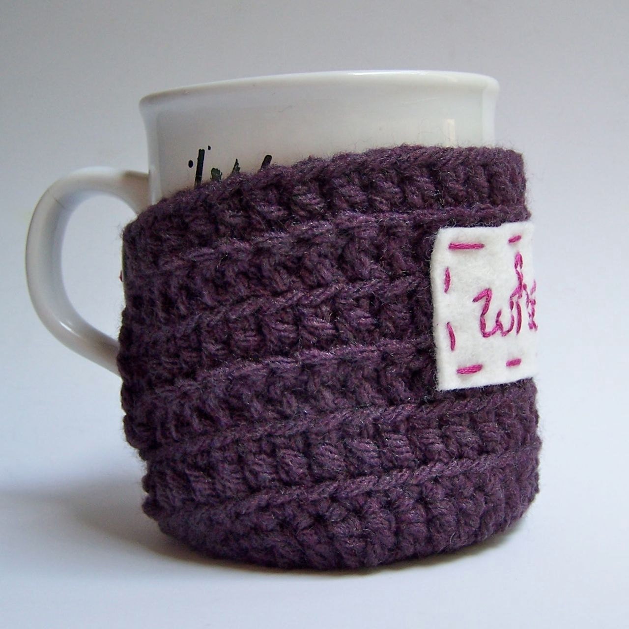 Coffee Mug Tea Cup Cozy Funny purple whore crochet handmade cover