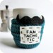 Mustache Mug Cozy Coffee Mug Tea Cup Cosy teal black crochet handmade cover