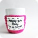 Mug Coffee Tea Cozy Nobody Puts Baby In a Corner hot pink white black crochet cover