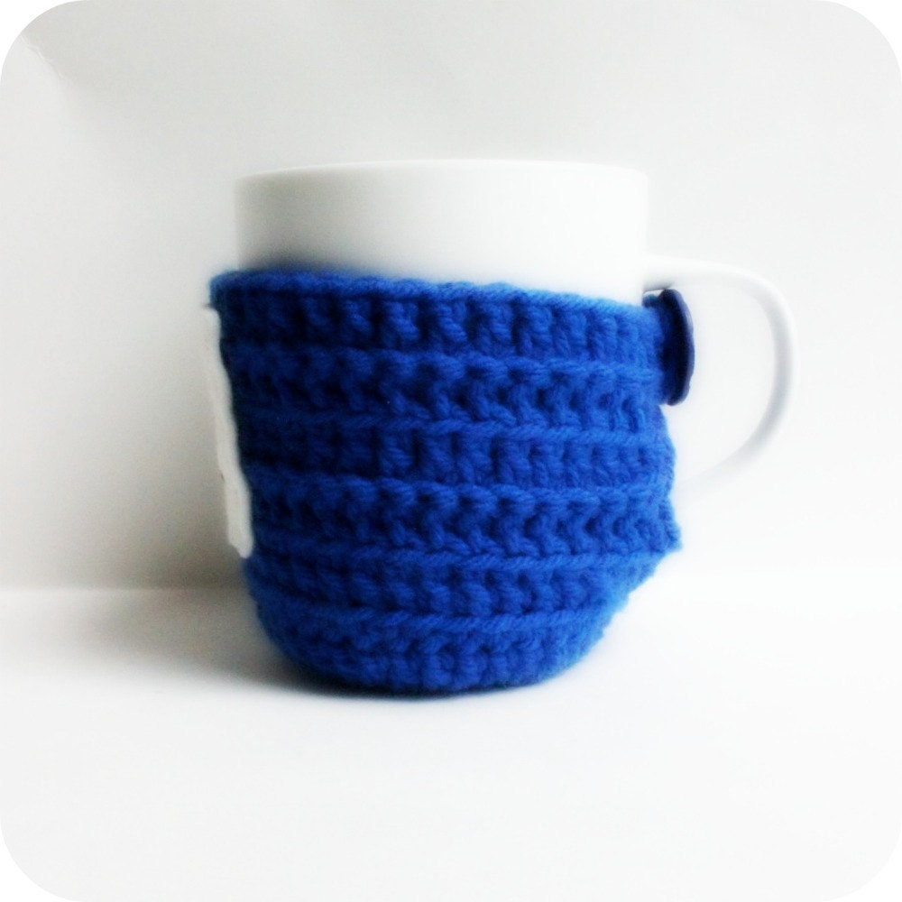 Cozy Cover Funny Coffee Cozy Tea Cup Mug Cosy blue I like Dad crochet handmade cover