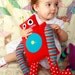 RESERVED FOR CSEDLACEK --- Emerson / red plush robot toy