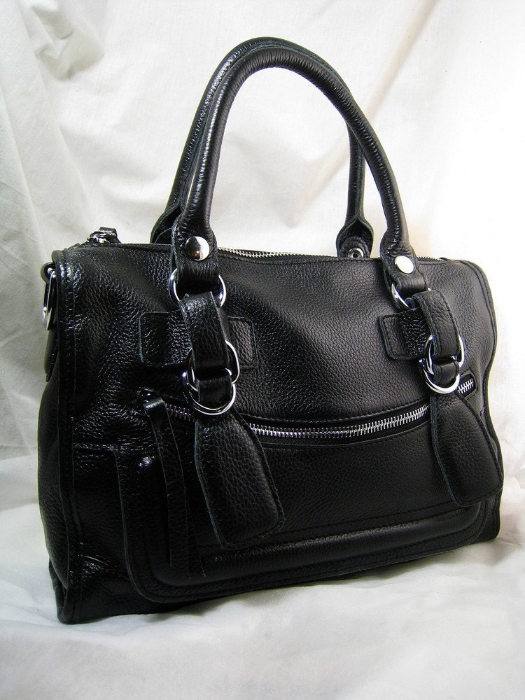 Special order for Ashley-- black leather satchel